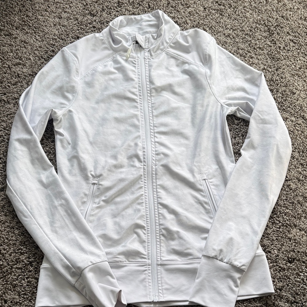 Kyodan Women’s Zip Up Athletic Shirt - White Camo Print
